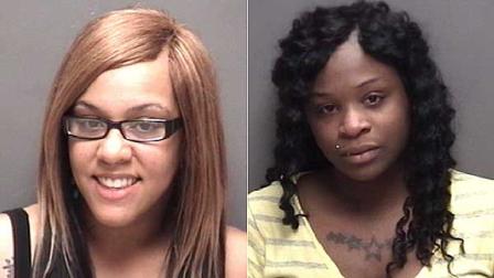 Shadaysha Little, 18, (right) is eight and a half months pregnant and Arica Issac, 22, (left) is four months along