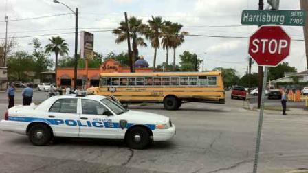 An off-duty sergeant was injured and transported to Memorial Hermann Hospital after getting into an accident with a school bus in southeast Houston.