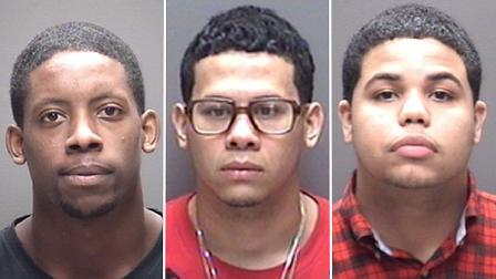 Jonthon Ray Price, 21, (left) and Noah Lee Nava, 20, (middle) were charged with four counts of aggravated robbery and one count of aggravated kidnapping. Jeremy Lloyd Winston, 22, (right) was charged with one count of aggravated robbery.