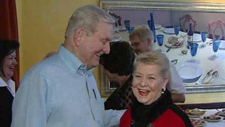 Dave Ward and Bunny Orsak, who played Kitirik on Channel 13 from 1954 to 1971, at her birthday party on December 3, 2011