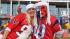 Images of fans, cheerleaders, players and the...