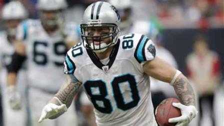 Carolina Panthers tight end Jeremy Shockey against the Houston Texans during the fourth quarter of an NFL football game Sunday, Dec. 18, 2011, in Houston. (AP Photo/David J. Phillip)