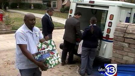 Local postal workers made special deliveries today to a home that cares for troubled children