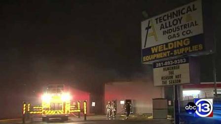 A fire at Technical Alloy and Industrial Gas Company in northwest Houston prompted officials to shut down Highway 249 Sunday night. Firefighters contained the blaze to inside the building.