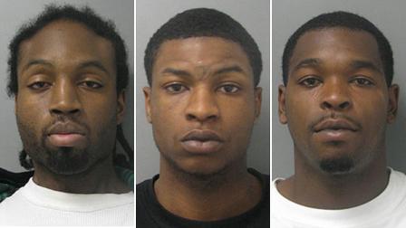 Michael Dewaine Brown (left), Danta Creighton Smith (middle) and Harry Gradeny (right) are facing burglary charges