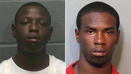 Investigators are still looking for two other suspects, Stanley White, 18, (left) and Kevin Harris, 21.
