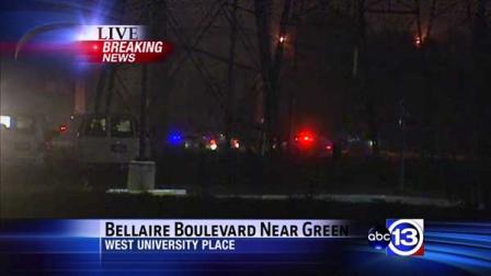 Authorities investigate an auto-train accident in West University on Thursday night.