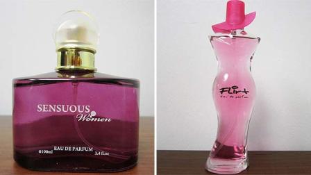 During their inspection, officers found perfumes labeled as Flirt and Sensuous, which are Estee Lauder trademarks.