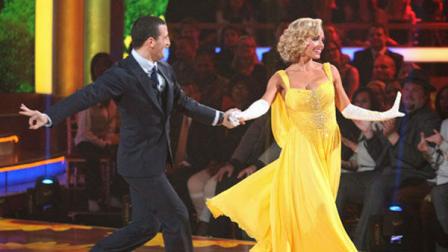 Classical singer Katherine Jenkins and her partner Mark Ballas received 26 out of 30 points from the judges for their foxtrot on the season premiere of Dancing With The Stars, which aired on March 19, 2012. (ABC Photo/ Adam Taylor)