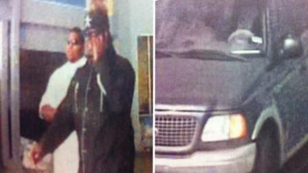 The two suspects left the area in a late 1990s blue Ford Expedition
