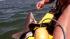 Hunter reels in a shark in Galveston