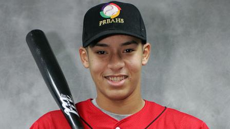 In this image released by the Puerto Rico Baseball Academy and High School on Tuesday June 5, 2012, student and player Carlos Correa poses for a photo on Sept. 8, 2011. Correa, the 17-year-old slugging shortstop made hometown history on Monday after being selected by the Houston Astros as No. 1 in the Major League Baseball draft, becoming the first No. 1 overall pick from Puerto Rico. (AP Photo/Puerto Rico Baseball Academy and High School)
