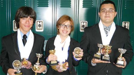 Pedro Reyes (left), Alondra Serna (middle), Eduardo Aleman (right) are representing the US in the World Scholars Cup
