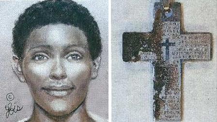 Police say the female is described as black, anywhere from 35 to 55 years old, and between 5 feet 1 and 5 feet 7 inches tall. Her weight is unable to be determined. Her teeth were in poor condition. In addition, a silver metal cross with the Lords Prayer in Spanish on it was found in the area of the remains.