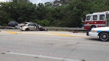 Police say an SUV and a car collided when the car drove into oncoming traffic on Eldridge Parkway
