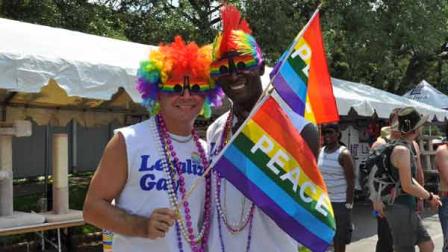 Revelers brave the heat at the 34th annual Houston LGBT Pride Festival in the Montrose neighborhood on Saturday, June 23, 2012
