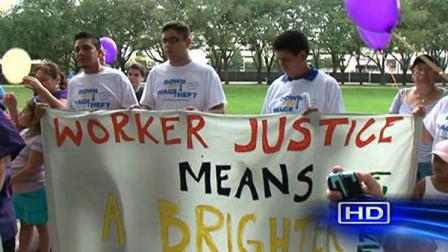 The janitors have been holding strikes and protests for the past three months as they try to negotiate better pay and benefits in their next labor contract.