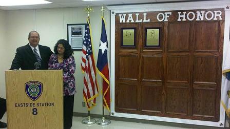 Houston police gathered Thursday to honor a retired HPD officer for his many years of service to the Eastside community