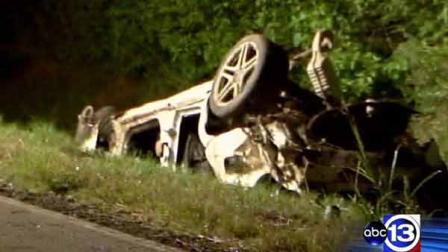 Investigators said the driver of this car was speeding when he lost control and crashed. The driver died and his wife was critically injured, officials said