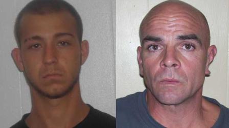 Jeremy Schroeter, left, and James Wilson allegedly stole a West Columbia Police Department patrol car while they were handcuffed.