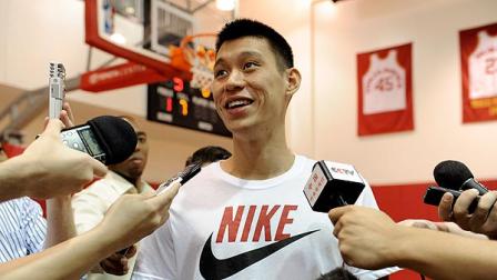 Houston Rockets NBA basketball player Jeremy Lin speaks to the media after practice Tuesday, Sept. 18, 2012, in Houston. (AP Photo/Pat Sullivan)
