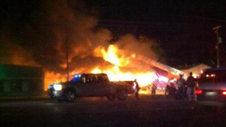 A pawn shop in Clute went up in flames last night and an iWitness viewer captured this image.