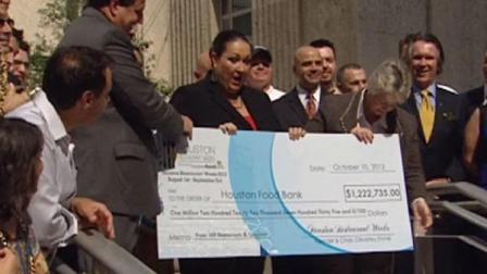 The record donation was presented yesterday at Houston City Hall.