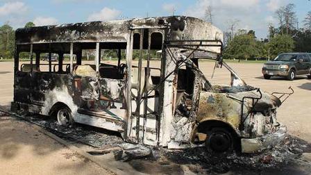 Burned bus