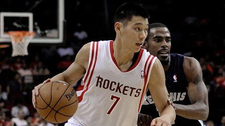 Houston Rockets Jeremy Lin (7) drives the ball around Memphis Grizzlies Mike Conley Jr. during the second half of a preseason NBA basketball game Wednesday, Oct. 17, 2012, in Houston. (AP Photo/Pat Sullivan)