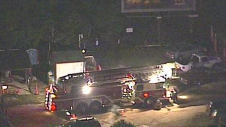 SkyEye 13 HD was over the scene of a fire at a car storage lot in Tomball.