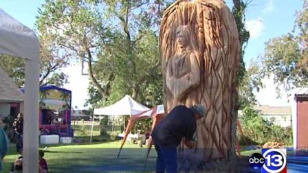 This 100-year-old tree was killed in a drought last year and has been turned into a sculpture