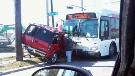 An ABC13 viewer sent in this photo of the METRO accident Sunday. If you see news happening and can safely snap a pic, send it to news@abc13.com