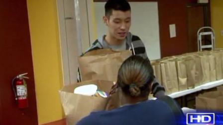 Jeremy Lins foundation handed out turkeys and all the trimmings to at least 100 families.