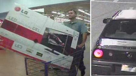 Police are looking for information about a man who walked out of a Pasadena Walmart with a 47 LG LED flat screen television.