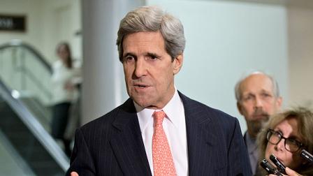 Senate Foreign Relations Chairman John Kerry, D-Mass., speaks to reporters following a closed-door briefing on the investigation of the deadly Sept. 11 attack on the U.S. consulate in Benghazi, Libya, at the Capitol in Washington, Wednesday, Dec. 19, 2012. (AP Photo/J. Scott Applewhite)
