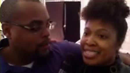 Joseph Randle and Kwanita McDaniel won the kissing contest at the Bridal Extravaganza in downtown Houston on Saturday
