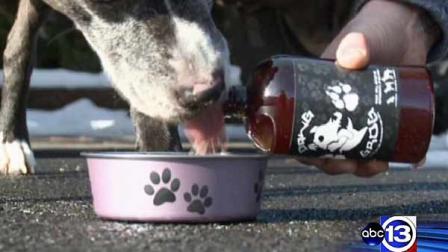 Daniel Keeton works at Bends Boneyard Brewery tasting room and calls his canine creation Dawg Grog. Keeton says his dog, Lola Jane, usually licks her bowl clean.