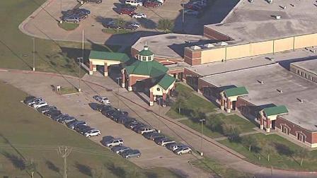 SkyEye 13 HD was over the scene at Rogers Middle School in Pearland where police say an 11-year-old threatened to bring a gun to school.