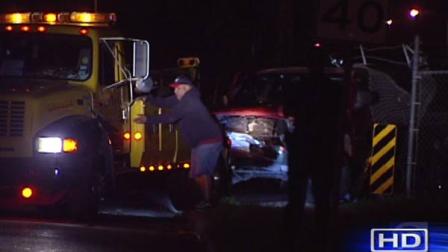 Police chased the pickup until it crashed into a fence at a water pump station.