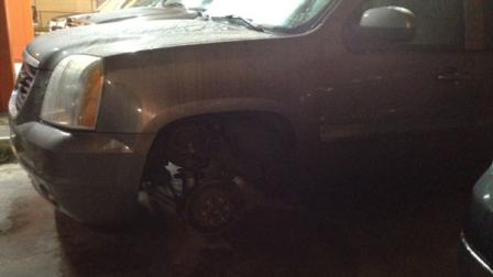 Authorities say someone is stealing tires at used car lots but they almost got caught by a wrecker driver overnight.