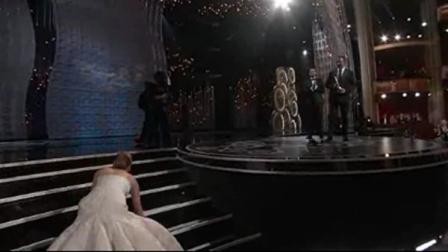 Jennifer Lawrence took a stumble on her way to the stage to receive her Oscar.