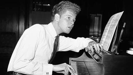 Van Cliburn, 24, concert Pianist, places middle finger of his right hand on piano key as he is allowed to resume practicing in New York on April 7, 1959. Cliburn, the internationally celebrated pianist whose triumph at a 1958 Moscow competition helped thaw the Cold War and launched a spectacular career that made him the rare classical musician to enjoy rock star status died early Wednesday, Feb. 27, 2013, at his Fort Worth home following a battle with bone cancer. He was 78. (AP Photo)