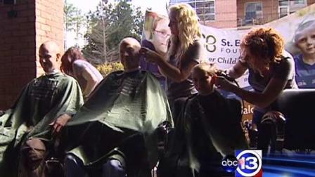 More than 70 people registered to be shaved Sunday at the Gooses Acre Bistro and Irish Pub in The Woodlands to raise money for the St. Baldricks Foundation
