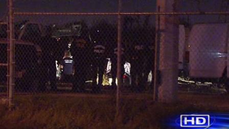 Police say the driver was speeding on Cesar Chavez at Avenue W last night, when he lost control of the vehicle, crashed through a fence and landed in Buffalo Bayou.
