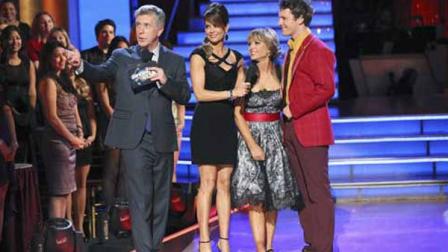 Episode 1602A - On TUESDAY, MARCH 26, one couple will face the first nail biting elimination on the season premiere of Dancing with the Stars the Results Show (9:00-10:01 p.m., ET). The show will feature a musical performance by signer Josh Groban, who is set to perform his current single, Brave, with an 18-piece band accompanied by Dancing with the Stars alumni Chelsie Hightower and Dmitry Chaplin. Adding to the excitement, acclaimed Swedish duo Icona Pop will perform their hit song, I Love It. The results show will feature a spectacular opening performance by this seasons pros and Troupe dancers. (ABC/Adam Taylor) TOM BERGERON, BROOKE BURKE-CHARVET, DOROTHY HAMILL, TRISTAN MACMANUS (Photo/Adam Taylor)