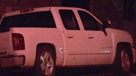 Police are still searching for a robbery suspect who stole a truck and then abandoned it filled with bullet h