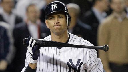 New York Yankees AlexRodriguez strikes out during the eighth inning of Game 4 of the American League division baseball series against the Baltimore Orioles, Thursday, Oct. 11, 2012, in New York. (AP Photo/Kathy Willens)