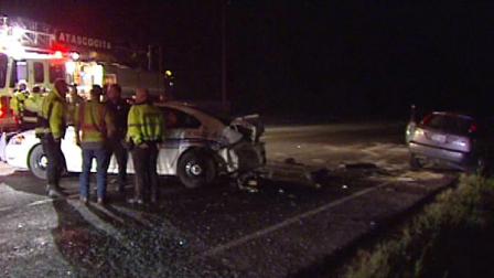 A driver slammed their vehicle into a deputys cruiser during an accident investigation in Atascocita.