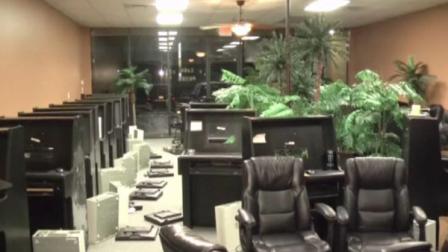 Authorities say customers could play video games and win cash, which is illegal in Texas.