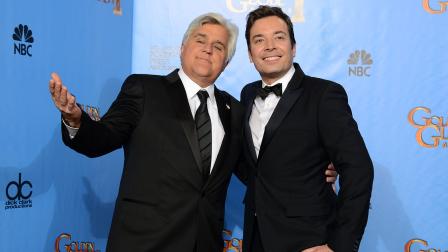 Jay Leno and Jimmy Fallon, hosts of Tonight Show